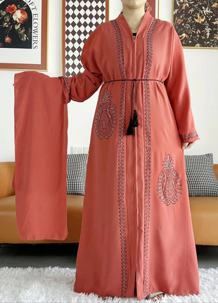 2024 Summer Women Elegant Dresses Dubai Party Outfits Long Sleeve Chiffon Dashiki Muslim Women Robe Open African Abaya Clothing