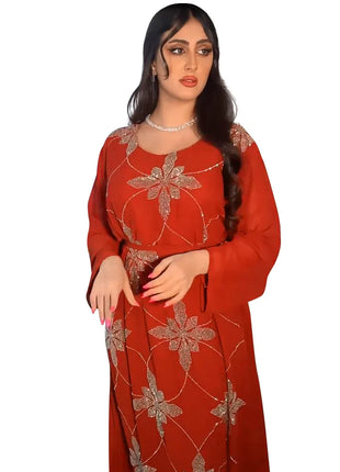 Eid Morocco Party Dress Women Muslim Abaya Diamond Ramadan Chiffon Dubai Abayas Kaftan Elegant Robe Vestidos Turkey Gown 2023