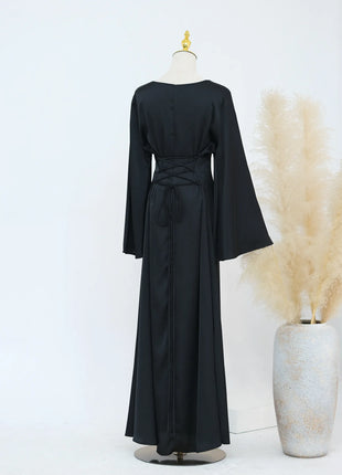 Ramadan 2 Piece Muslim Women Set Dubai Modest Abaya Islam Abayas Femme Elegant Arabic Clothing Fashion Turkey Solid Outfit 2025