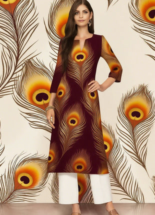 Muslim Dress Kurt Women's Fashionable And Elegant Straight Tube Casual Peacock Color Elephant Pattern Abaya Femme Dubaï