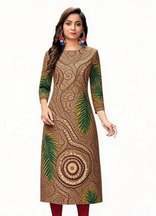 Muslim Dress Kurt Women's Fashionable Elegant Straight Tube Casual Flowers Color Elephant Pattern Abaya Femme Dubaï Slit hem