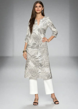 Muslim Dress Kurt Women's Fashionable And Elegant Straight Tube Casual Round Neck Pattern Noble Skirt Muslim Women Clothing