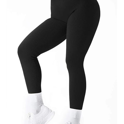 Women Ribbed Seamless Leggings High Waisted Gym Yoga Pants Push Up Leggings Athletic Fitness Workout Leggins Booty Sport Tights