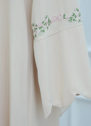 Luxurious Floral Embroidery Hijab Dress for Muslim Women Elegant Dubai Modest Abaya Eid Islam Party Jalabiya Turkey Kaftan Robe