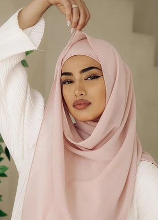 2 Piece Set Chiffon Hijab Matching Undercap Chiffon Scarf with Matching Underscarf Shawls Scarves Head Scarf Headwraps for Women