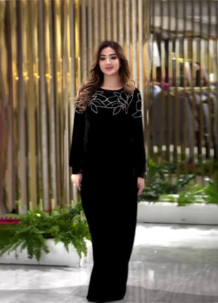 Eid Muslim Party Dress for Women Abaya Spring Velvet Diamond Dresses Ramadan Belt Vestidos Largos Dubai Robe Jalabiya 2026