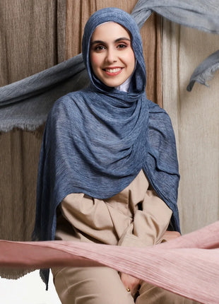 New Arrival Crinkle Rayon Hijab for Women Muslim Scarf Shawls Tie-dye Headscarf Wraps Plain Modal Cotton Islamic Turban Ramanda