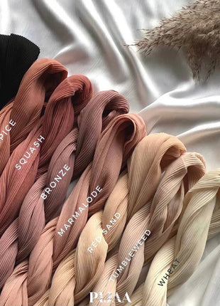 Big Size Pleated Chiffon Hijab Scarf for Muslim Women Turban Pashmina Shawls and Scarves Women Bandana Headband Hijabs Headscarf