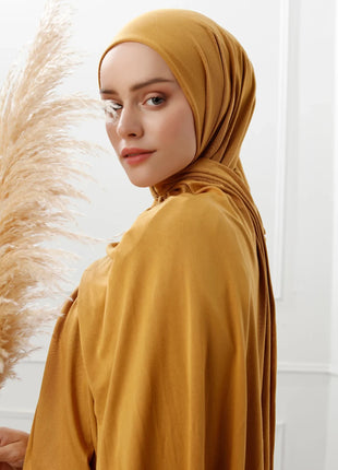 Premium Modal Cotton Jersey Hijab Scarf Muslim Long Shawl Women Plain Soft Turban Tie Head Wraps Africa Female Headband 170x60cm