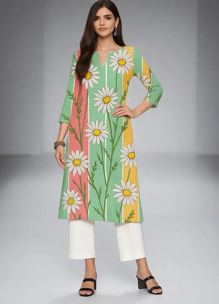 Muslim 2026 Dress Kurt Women Fashionable And Elegant National Style Straight Tube Casual Round Neck Colorful Pattern Noble Skirt