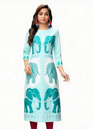 Muslim Women Casual Comfortable Kurt Dress Straight Tube Ethnic Peacock All Occasions Such As Birthday Abito Donna Musulmana