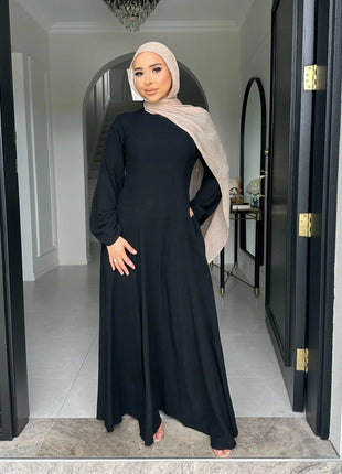 2025 Summer Arabic Muslim Women Modest Dress Eid Dubai Plain Abaya Islam Party Outfit Elegant Holiday Dresses Turkey Kaftan Robe