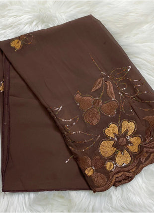 New Muslim Ramadan Scarf  Femme Musulman Foulard Hijabs For Woman African Islam Dubai Chiffon Sequins Embroidery Scarf Shawl