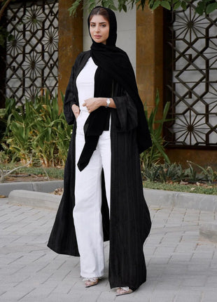 2024 New Fashion Muslim Kimono Abaya Solid Striped Retro Ethnic Cardigan Robe Dubai Middle Eastern Saudi Arabia Eid Clothes