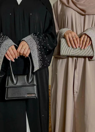 Eid Muslim Diamond Abaya For Women Button Cardigan Up Jalabiya Ramadan Dress 2026 Ramadan Caftan Party Long Robe Vestido Largos