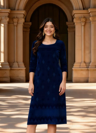 Muslim Peacock Kurtta Women Casual Fashion Dress National style Straight Tube Casual Ethnic Abito Donna Musulmana Turkish Abaya