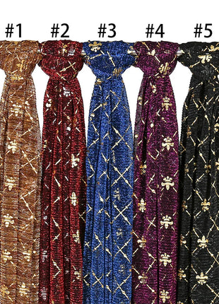 Muslim Chiffon Hijab Scarf Women Long Sequin Fabric Head Wrap For Women Hijabs Scarves Ladies Muslim Veil Jersey Hijabs