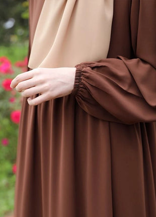 Fashionable Muslim women's loose long sleeved retro elegant dress