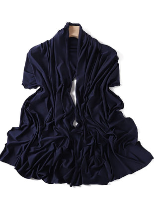 Luxury Wavy Edge Jersey Hijab for Women Solid Color Milk Silk Scarf Headscarf Autumn Shawl Stretchy Chiffon Scarf Ramanda