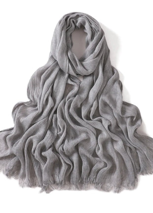 New Arrival Crinkle Rayon Hijab for Women Muslim Scarf Shawls Tie-dye Headscarf Wraps Plain Modal Cotton Islamic Turban Ramanda