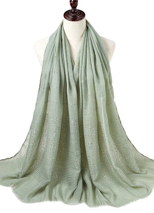 Cotton Linen Hijabs Scarf Turban Hijab Comfort Wearing Soft Paillette Shawls Fringed Muslim Fashion Women Scarves Hijab Ramadan