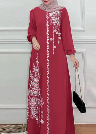 Women Stylish Floral Printed Maxi Dress Muslim Abaya ZANZEA Eid Mubarak Robe Elegant Long Sleeve Casual Vestidos Kaftan IsIamic