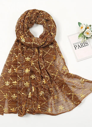 Muslim Chiffon Hijab Scarf Women Long Sequin Fabric Head Wrap For Women Hijabs Scarves Ladies Muslim Veil Jersey Hijabs