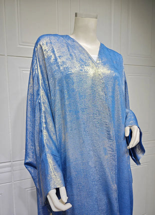 Shiny Party Abaya Ramadan Eid Batwing Satin Open Kimono Dubai Luxury Muslim Damen Abayas For Women Kaftan Dress Islamic Clothing