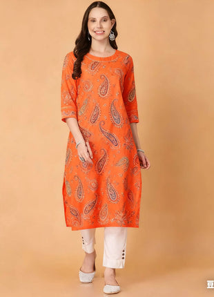 National style Kurt Women's Fashion Comfortable Slit hem Straight Casual Ethnic Flowers Pattern Robe Abito Donna Musulmana