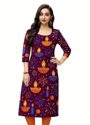 National style Kurtta Women Fashion Comfortable Slit hem Straight Casual Ethnic Peacock Pattern New Dress Ladies Turkish Abaya