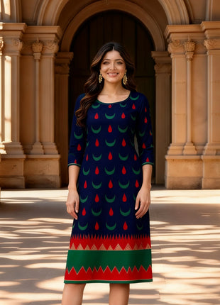 Muslim 2026 Kurt Christmas Women's Casual Fashion Comfortable Dress 2026 Slit hem Straight Tube Casual Ethnic Arabian Dress
