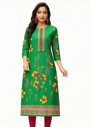 Muslim Dress Kurt Women's Fashionable And Elegant Slit hem Straight Tube Casual Kurtta Pattern Robe Abito Donna Musulmana