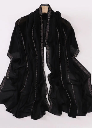 Hot Diamond Pearl Chiffon Hijabs for Women Muslim Fashion Long Shawl Head Wrap for Women Turbans for Women Ramadan Turban Femme