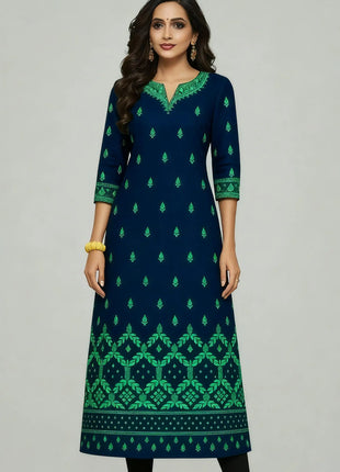Muslim Dress Kurt Women's Fashionable And Elegant Straight Tube Casual Round Neck Color Elephant Pattern Abaya Femme Dubaï
