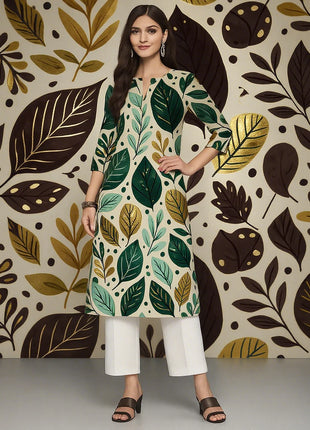Muslim Dress Kurtta Women Fashionable And Elegant National Style Straight Tube Casual Round Neck Colorful Elephant Pattern Dress
