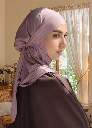 Modal Cotton Jersey Hijab Scarf Long Muslim Shawl Plain Soft Turban Tie Head Wraps For Women Africa Headband