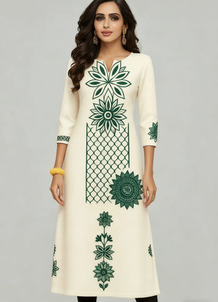 National style Women's Kurt Casual Fashion Dress Long Sleeved Straight Tube Casual Ethnic Flower Muslim Kaftan Dresses Morocco