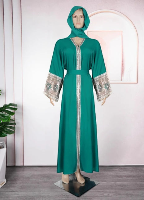 2026 Eid Mubarak Dubai Abayas Muslim Women Long Sleeve Dress Party Evening Gown Caftan Marocain Turkish Islamic Clothing Boubou