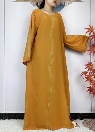 2024 New Muslim Chiffon Abayas For Women Robe Caftan Dubai Islam Clothing African Abaya Long Sleeved Fashion Dress With Turban