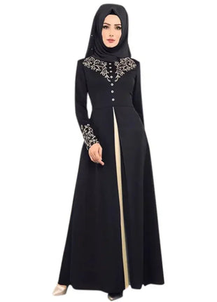Muslim Dress Womens  Fashion Abaya Dubai  Appliques  Turkey   Women Elegant Long