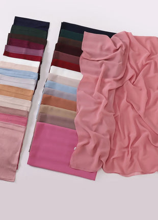 2 Piece Set Chiffon Hijab Matching Undercap Chiffon Scarf with Matching Underscarf Shawls Scarves Head Scarf Headwraps for Women