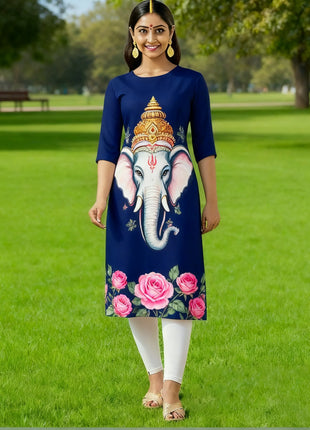 Muslim Dress Kurt Women Fashionable Elegant Straight Tube Casual Slit hem Color Peacock Pattern Islamic Clothing For Women