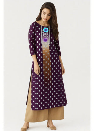 Muslim Women Kurt Casual Dress Slit hem Straight Casual Ethnic Peacock Mandarin Turkish Abaya Abito Donna Musulmana Kurtta