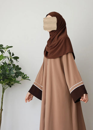 Middle Eastern Muslim Islamic women's patchwork long sleeved loose elegant temperament abaya robe skirt