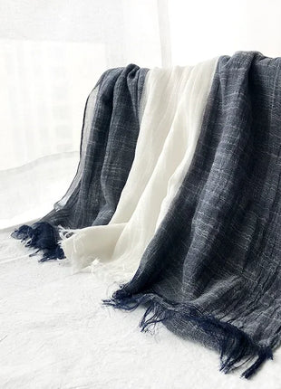 Thin Scarf Shawl New Cotton and Linen Women's Solid Color Sunscreen Muslim Headband Israel Saudi Arabia Japanese South Korea