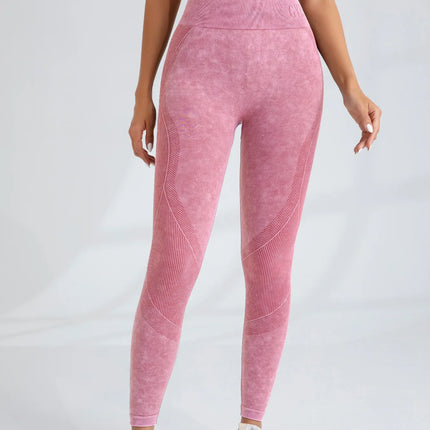 Women Seamless Gym High Waist Yoga Pants Hip Lifting Outdoor Sports Tight Waist Letter Sand Washed Pants Exercise Yoga Leggings