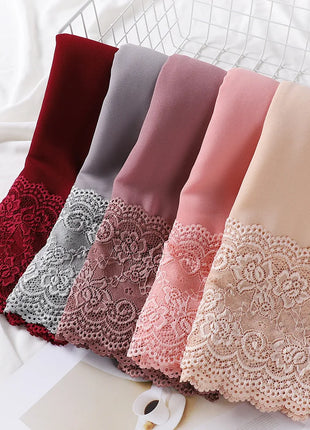 Women Hijabs Muslim Scarf Summer New Pearl Chiffon Lace Solid Color Lady Head Scarf Malaysia Tourism Shawl Turban Wrap Wholesale