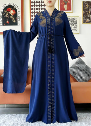 Laxury Design New Women Elegant Dress Chiffon Open Abaya Muslim Women Dress Islamic Clothing Cardigan Abaya Women Muslim Dress