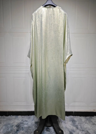 Shiny Satin Open Kimono Abaya 2025 Ramadan Dubai Luxury Muslim Kaftan Dress for Women Islam Clothing Robe Femme Musulmane