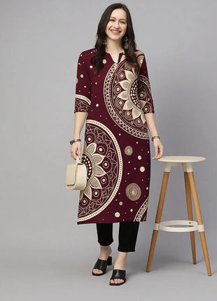 National style Women's Kurtta Casual Fashion Dress Long Sleeved Straight Tube Casual Ethnic Flower Muslim Kaftan Dresses Morocco